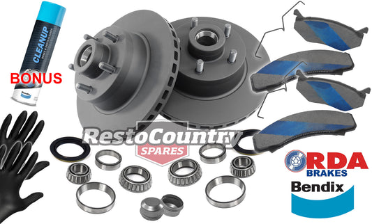 Front Disc Brake Rotor, Pad & Bearing Kit (Girlock Cast Iron) Ford ZG - kRDA107-o