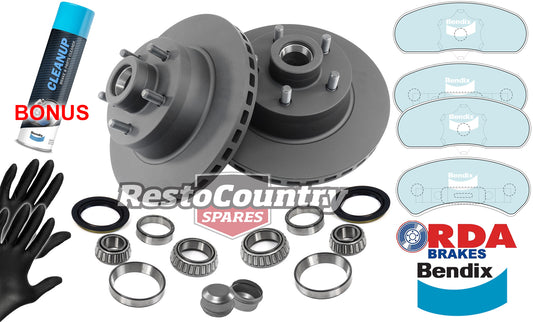 Front Disc Brake Rotor, Pad & Bearing Kit (PBR Cast Iron) Ford XB XC XD - kRDA107-j
