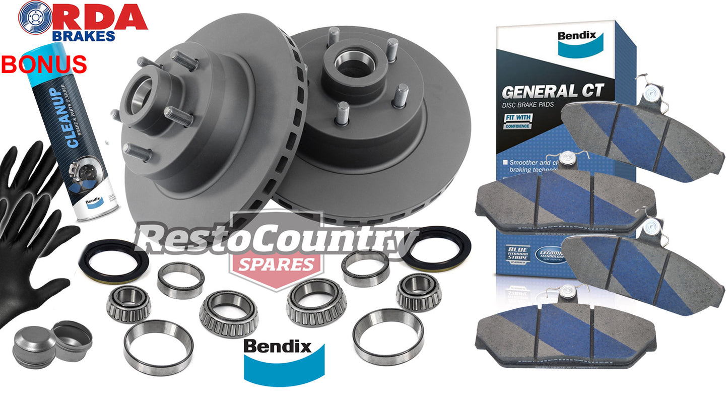 Front Disc Brake Rotor, Pad & Bearing Kit (Girlock Caliper) Ford XE XF - kRDA107-s