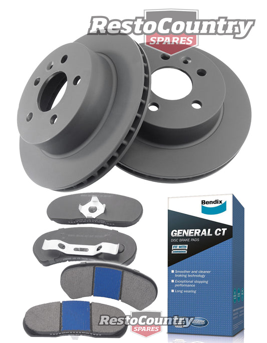 Ford Rear Disc Brake Rotor + Bendix Pad Kit XD ZJ .350 Inch Flange - kRDA108-b