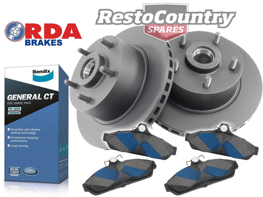 Front Disc Brake Rotor & Pad Kit (Standard) Holden VL Commodore 6cyl - kRDA15-f