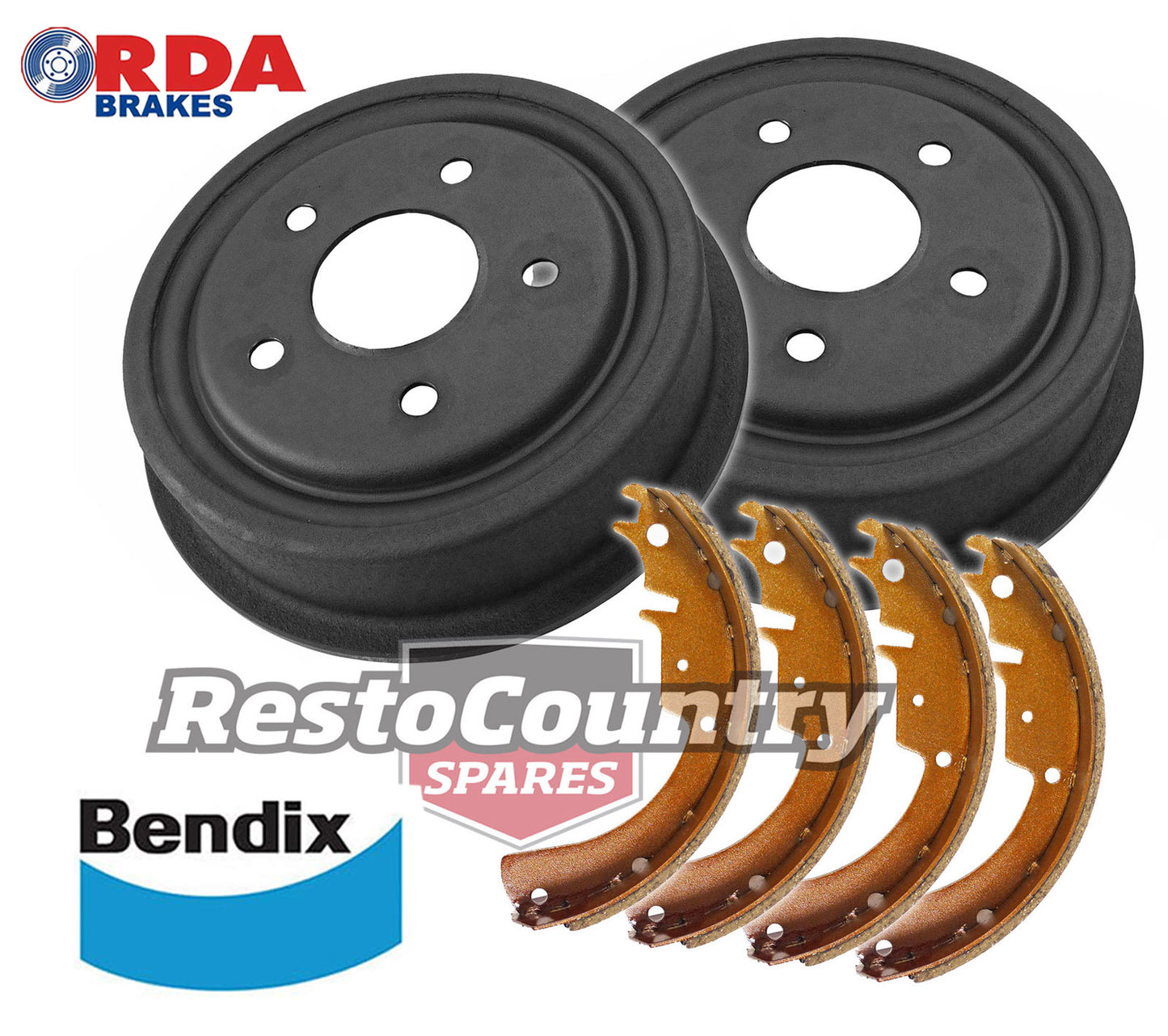 Rear Brake Drum & Brake Shoe Kit Holden VB VC VH VK VL - kRDA1605-b