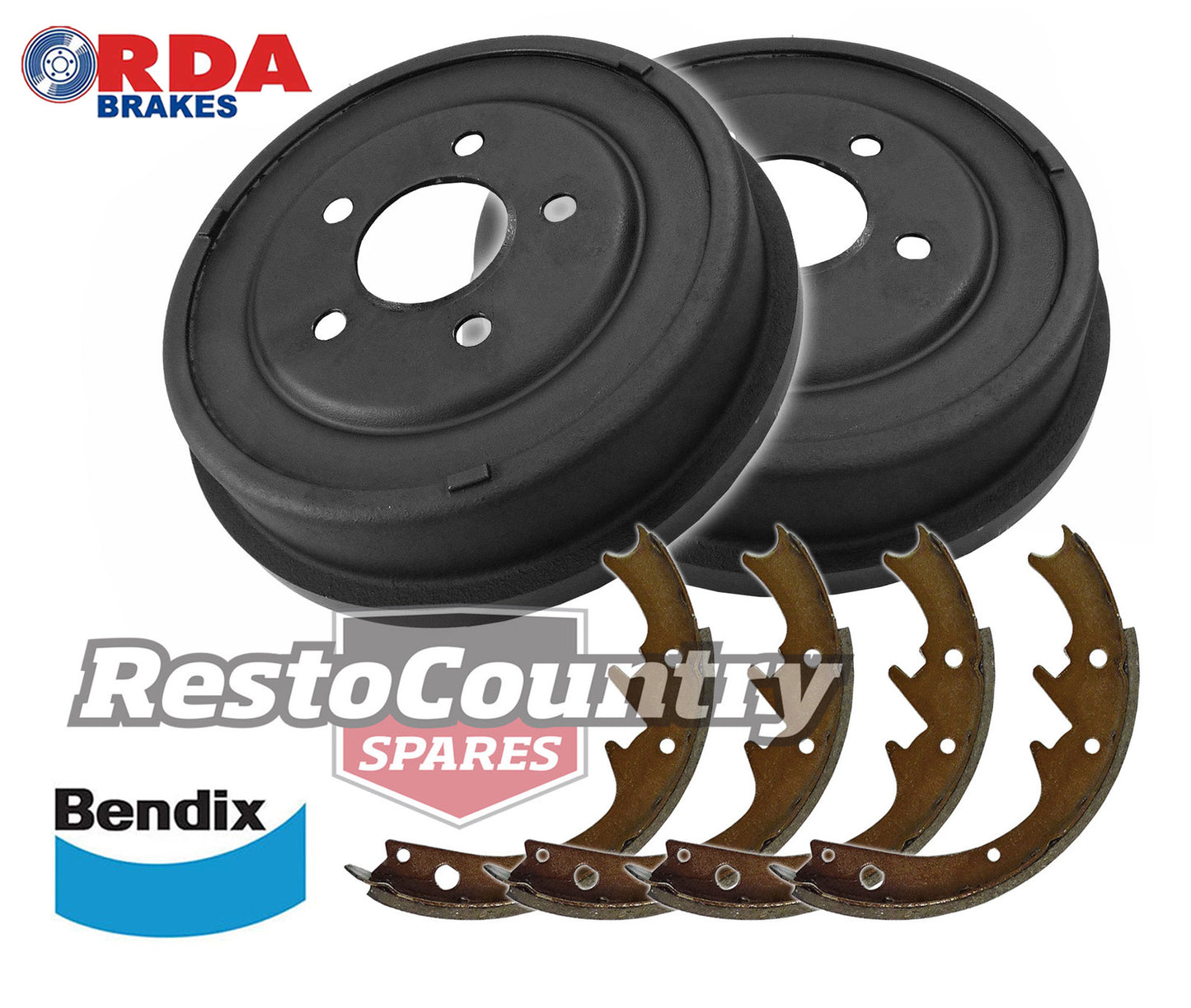 Rear Brake Drum & Brake Shoe Kit Ford XB XC XD XE XF ZG ZH ZJ ZK ZL - kRDA1610-b