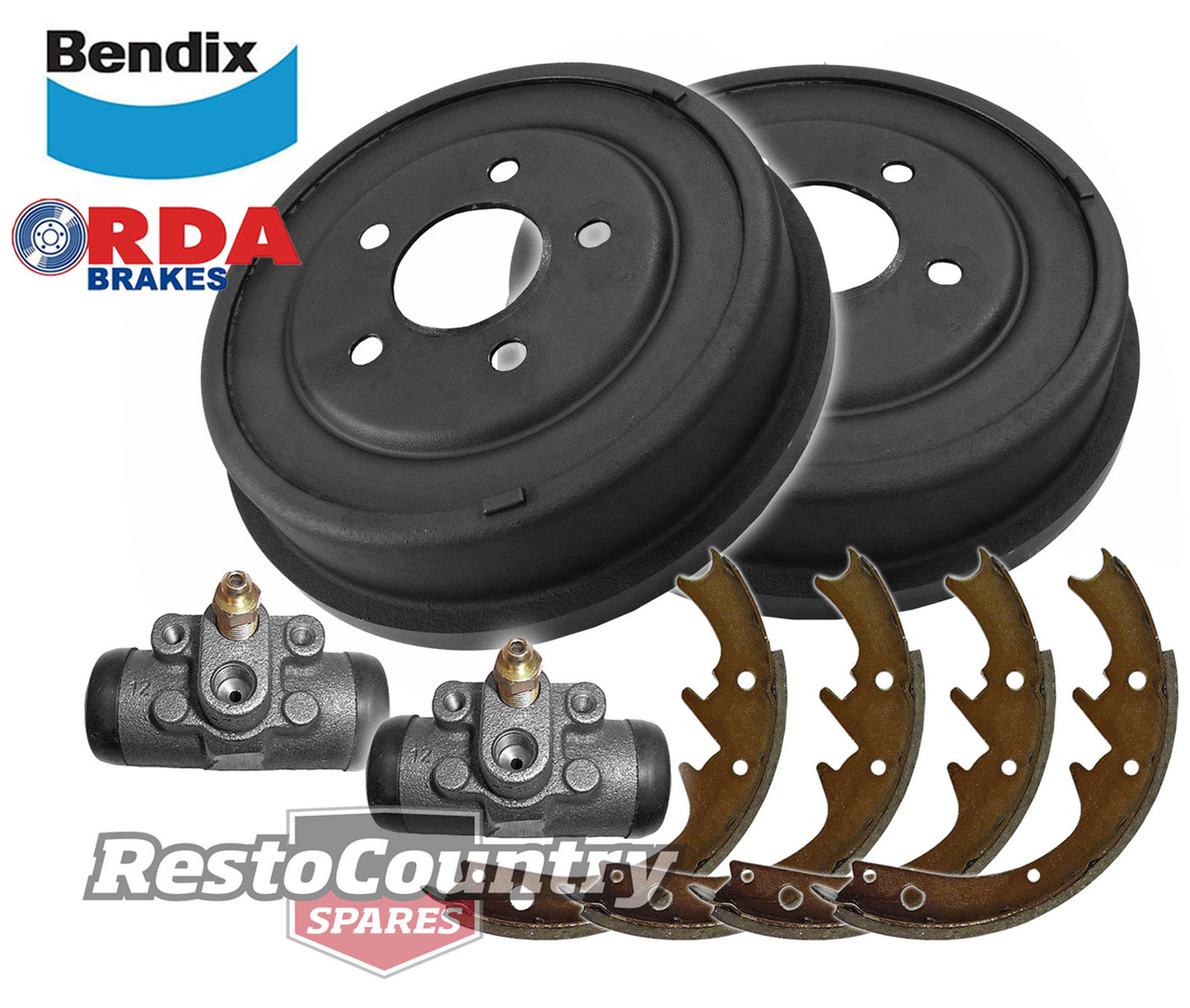 Rear Brake Drum, Brake Shoe & Cylinder Kit Ford XC XD XE XF ZG ZH ZJ ZK ZL - kRDA1610-c