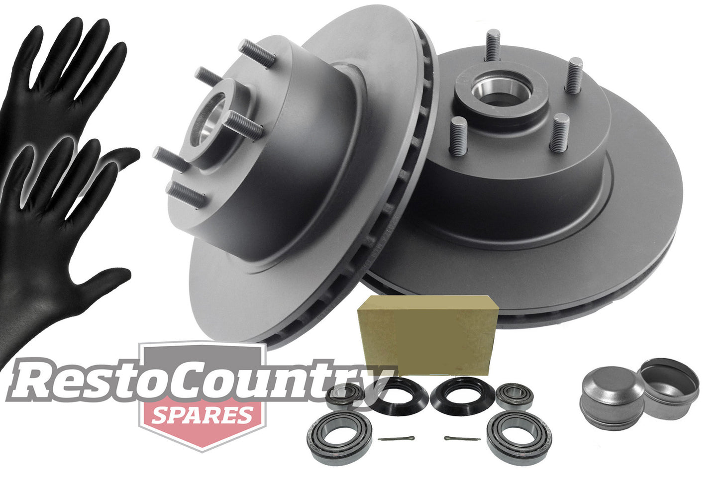 Holden Commodore Front Disc Brake Rotors+Bearing+Hub Kit VL Turbo V8 VN VG VP V8 - kRDA17-c