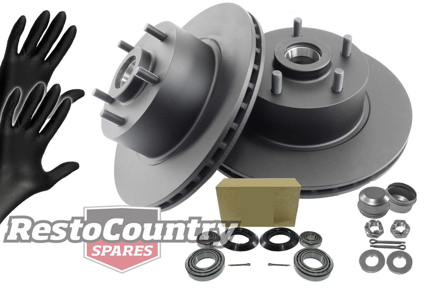 Holden Commodore Front Disc Brake Rotors+Bearing+Hub Kit VN V6 FE2 VQ NON ABS - kRDA17-d