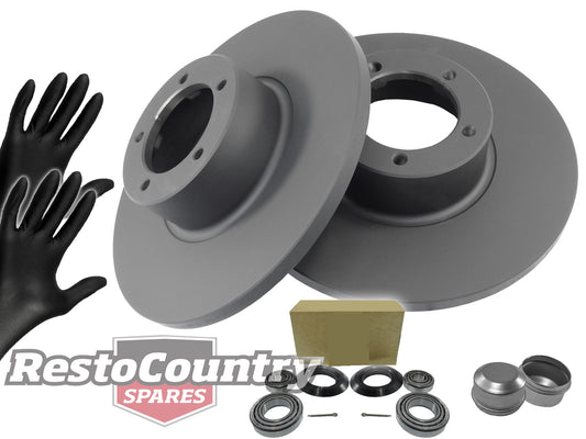 Front Disc Brake Rotor & Bearing Kit (Standard) Holden LC LJ 6Cyl - kRDA8-b