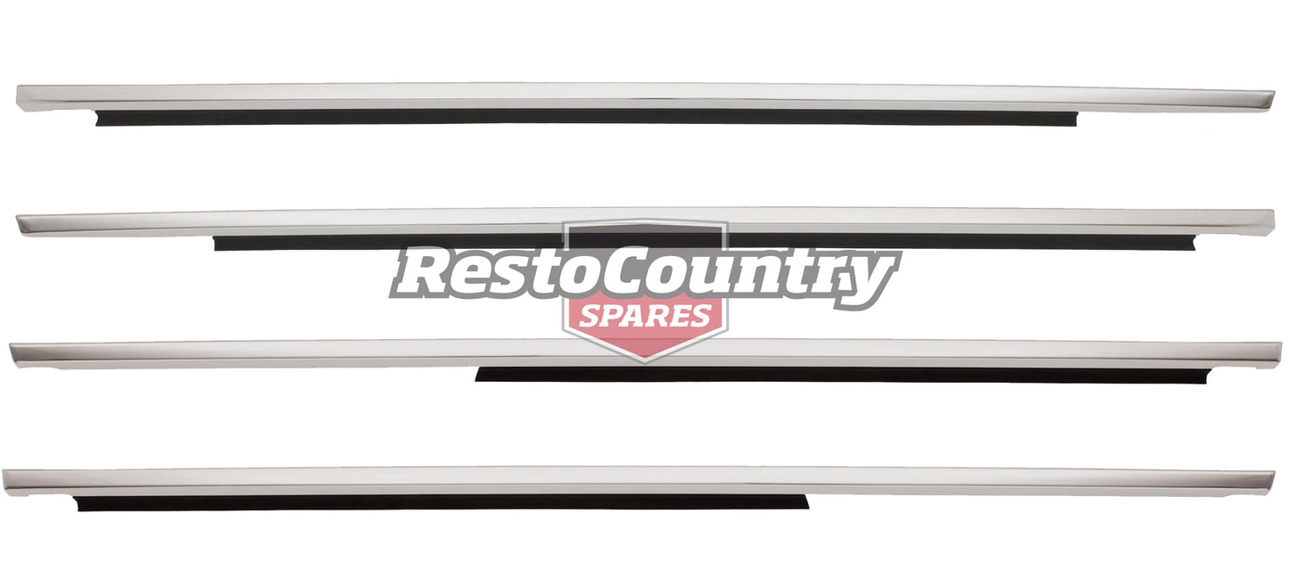 Holden Commodore OUTER Door Belt + Moulding Kit x4 VB VC VH Sedan chrome sed wag - kRDB1001B-b