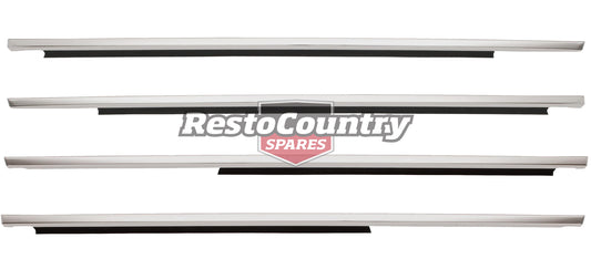 Holden Commodore OUTER Door Belt + Moulding Kit x4 VB VC VH Sedan chrome sed wag - kRDB1001B-b