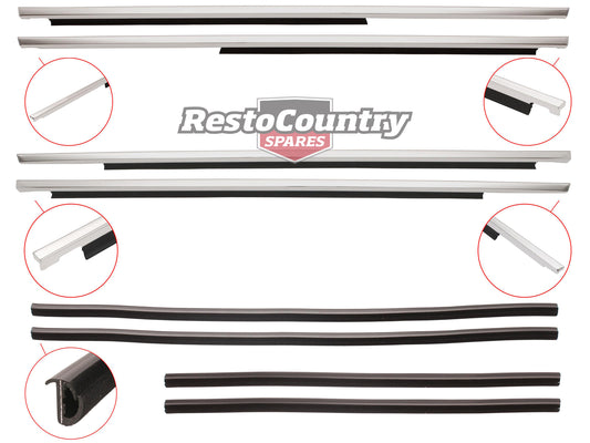 Holden Commodore Complete Door Belt + Moulding Kit x8 INNER + OUTER VB All VC VH - kRDB1001B-c