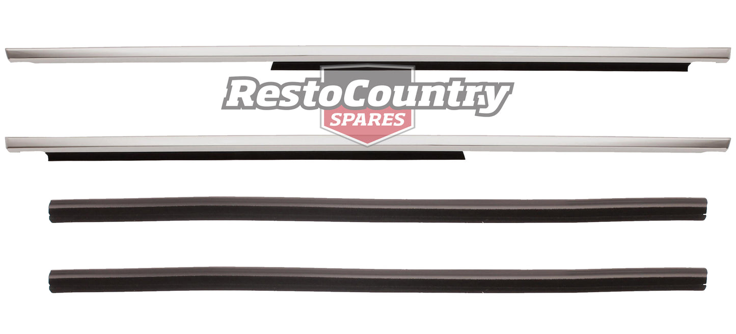 Holden Commodore REAR Door Belt + Moulding Kit INNER + OUTER VB VC VH chrome - kRDB1002B-b