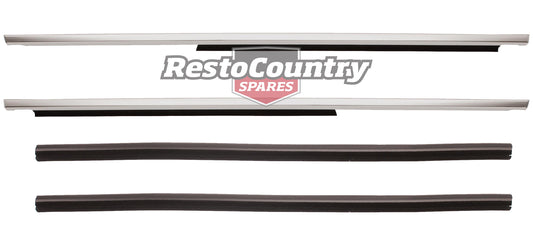 Holden Commodore REAR Door Belt + Moulding Kit INNER + OUTER VB VC VH chrome - kRDB1002B-b