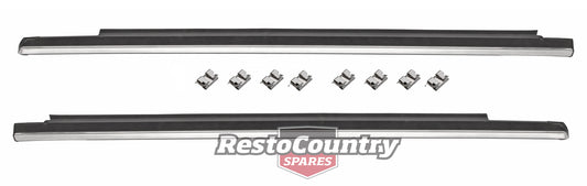 Holden Commodore Front Door Weather Belt+Moulding PAIR VK VL Outer rubber chrome - kRDB1003B-a