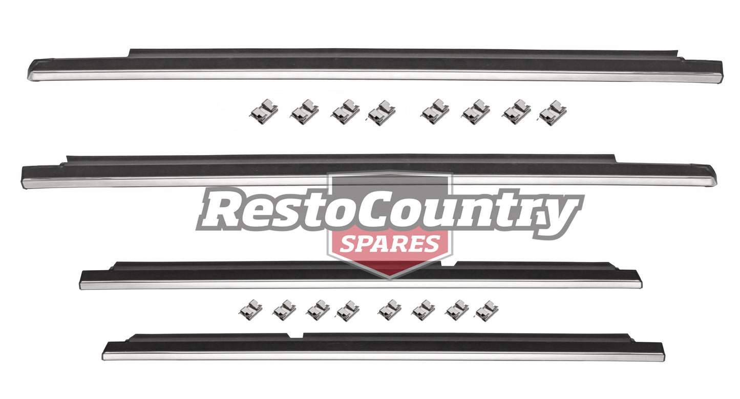 Holden Commodore Outer Door Weather Belt + Moulding Kit x4 VK VL SEDAN chrome - kRDB1003B-c