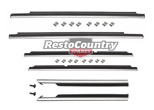 Holden Commodore Outer Door + Qtr Weather Belt + Moulding SET x6 VL SEDAN chrome - kRDB1003B-e