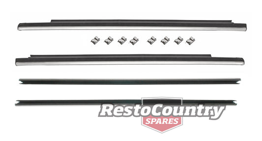 Holden Commodore Front Door Weather Belt + Mould Kit x4 VK VL OUTER+INNER Chrome - kRDB1003B-f