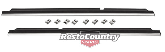 Holden Commodore Rear Door Weather Belt + Moulding PAIR VK VL Outer SEDAN chrome - kRDB1004B-a