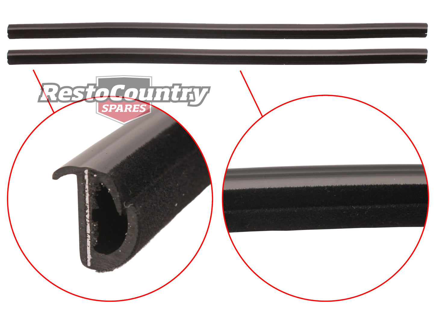 Holden Door Weather Belt Strip REAR INNER Pair LH + RH Commodore VB VC VH VK VL - kRDB1004x2