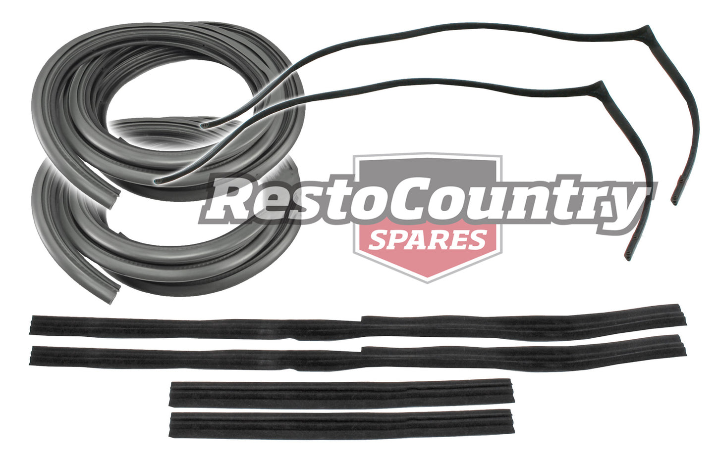 Holden Commodore Front Door Bailey Channel +Seal Kit GREY Left+Right VN VP VR VS - kRDS1020GR-f