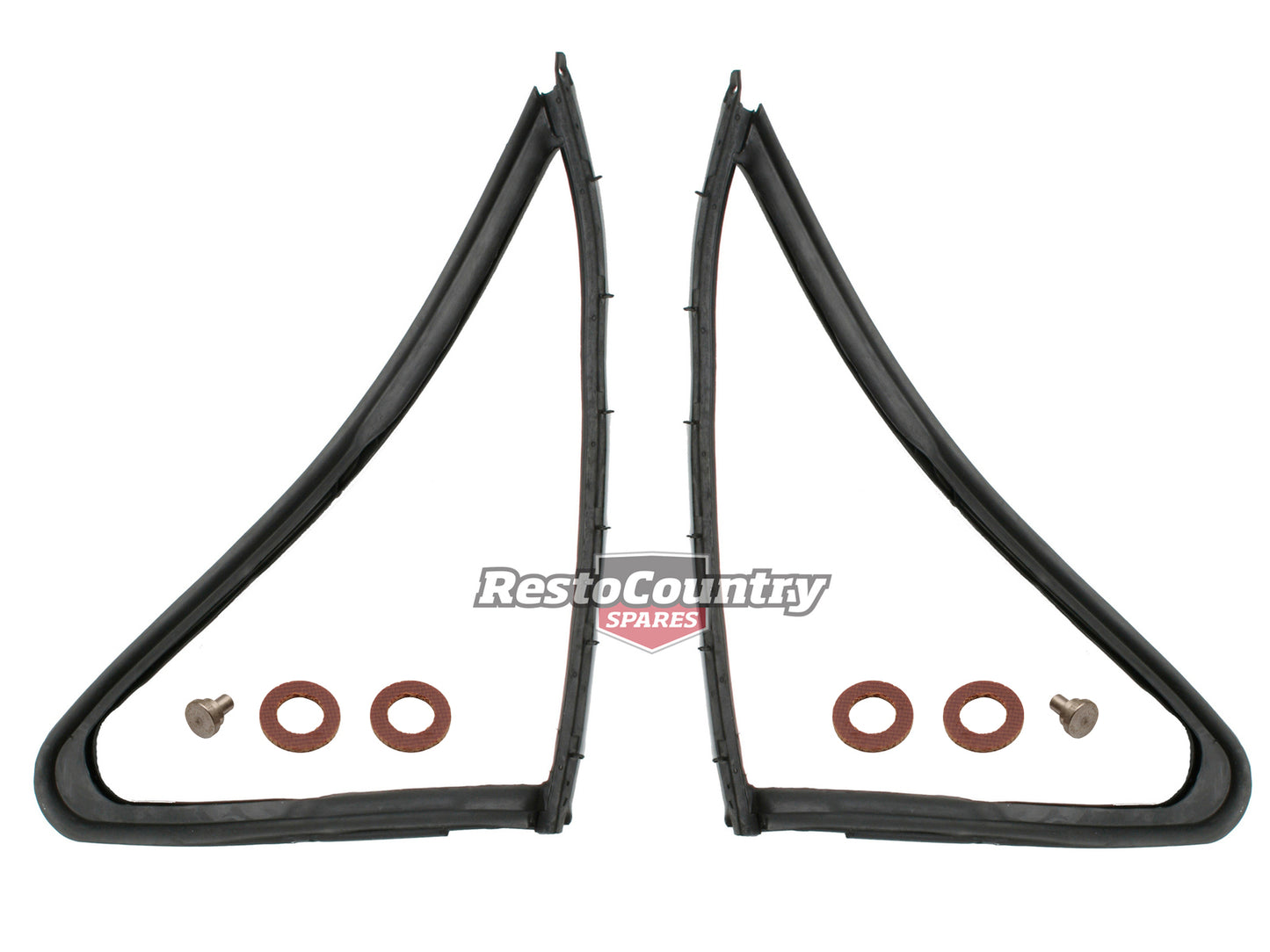 Holden Front Quarter Vent Window Seals PAIR + Rivet + Washer Kit EJ EH Rubber - kRQLF109-10-a