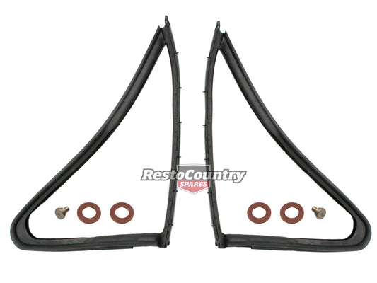 Holden Front Quarter Vent Window Seals PAIR + Rivet + Washer Kit EJ EH Rubber - kRQLF109-10-a