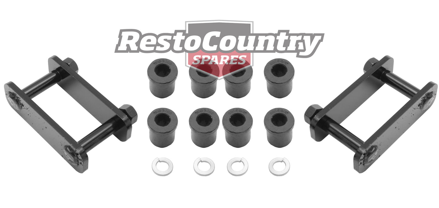 Holden  48 FX FJ NARROW Leaf Spring Shackle + Bush Kit x2 Rear Hanger - kSH1001-a
