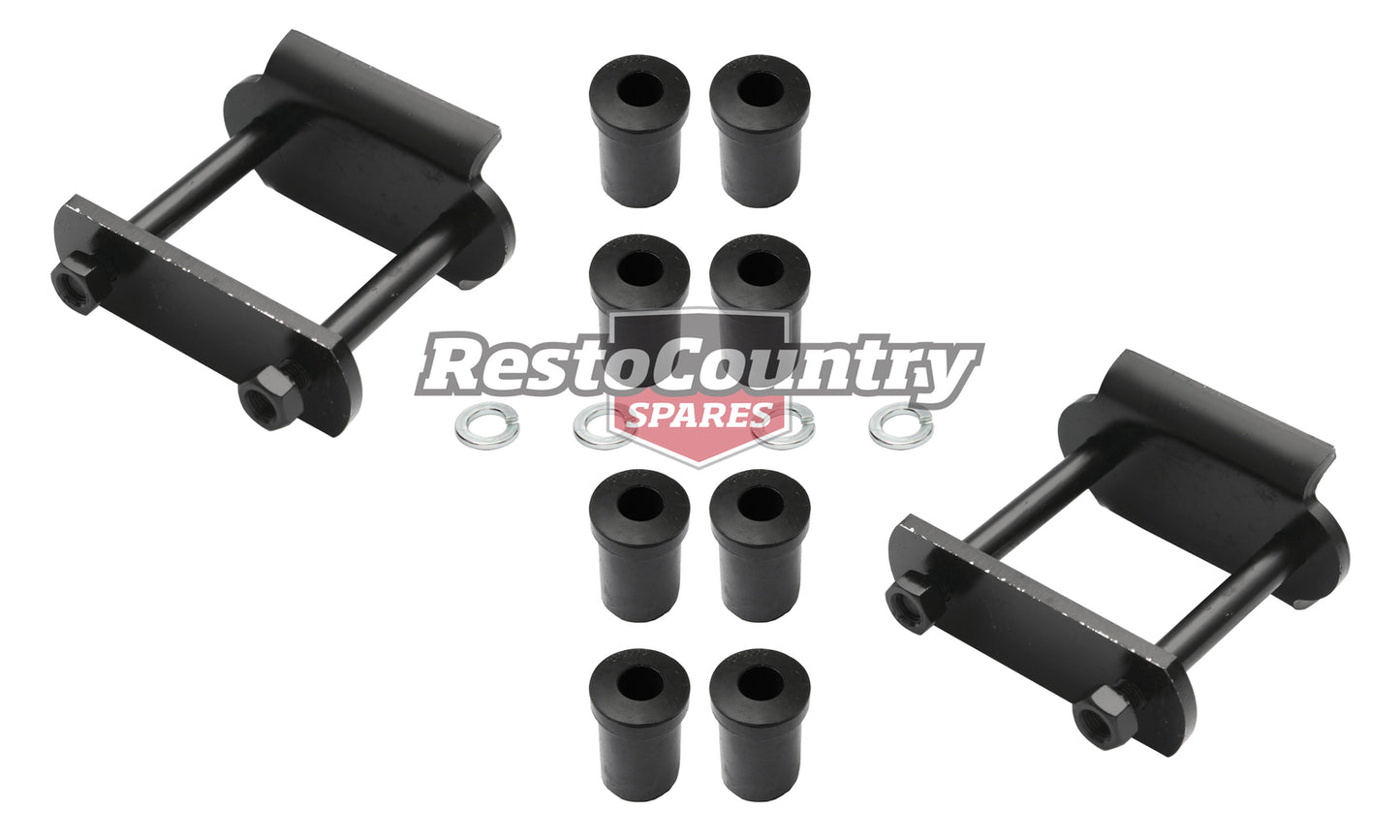Holden Shackle Hanger Kit Rear Spring x2 HQ HJ HX HZ WB Ute Van 1 Tonner - kSH1006-a
