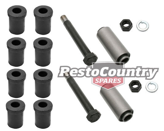 Holden Leaf Spring Eye Bush+ Bolt +Shackle Rubber Kit x2 HK HT HG Ute Van Monaro -kSP1006-d - kSP1006-d
