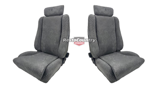 Autotecnica Sport Seat Pair (Grey Striped) Lumbar Support & Twin Adjuster - kSP88GSx2-a