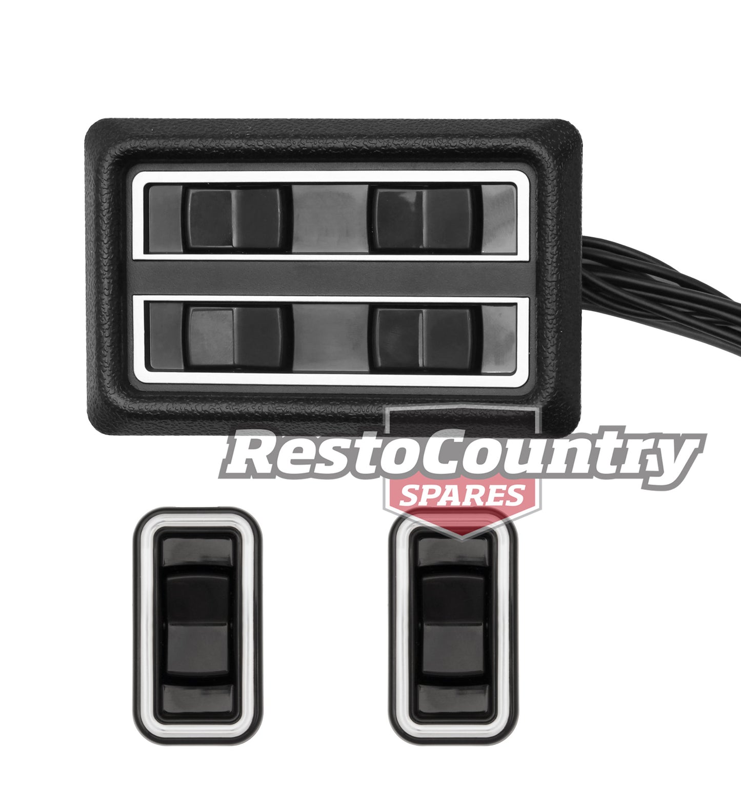 Holden Commodore Door Electric Window Switch Kit F +R VB VC VH VK VL CHROME Rear - kSW1002-b