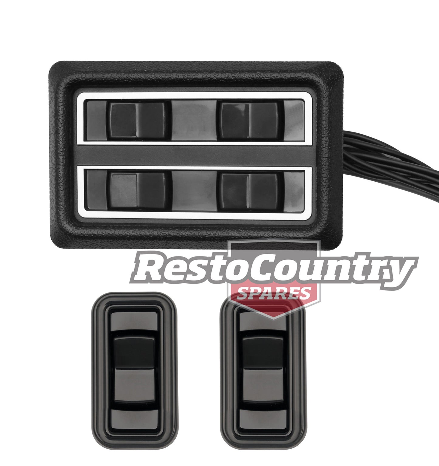 Holden Commodore Door Electric Window Switch Kit F +R VB VC VH VK VL BLACK Rear - kSW1010-b