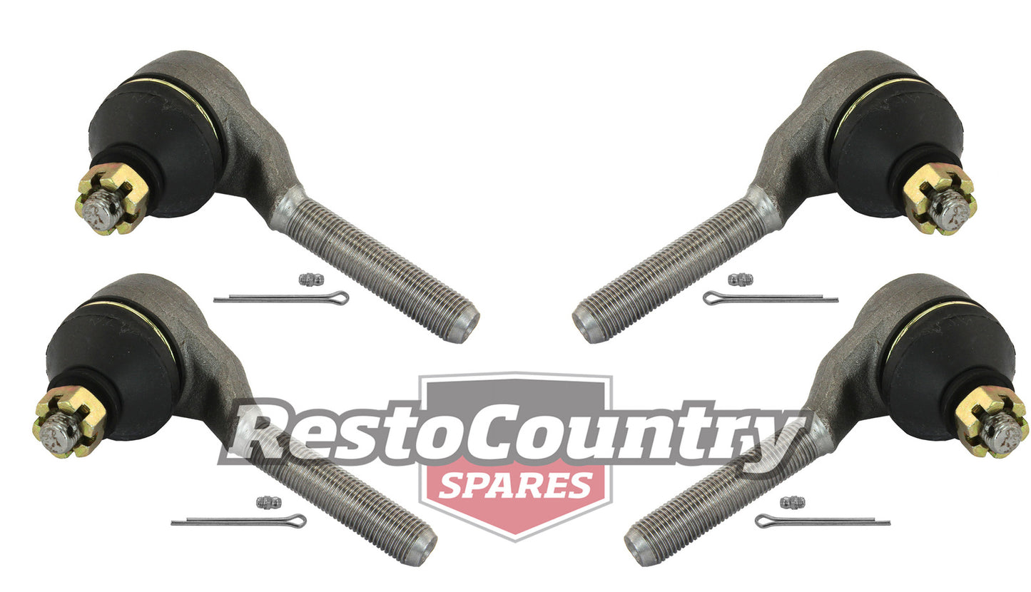 Ford Tie Rod End Set INNER + OUTER x4 XK XL Greasable With Castellated Nut - kTE163L-b