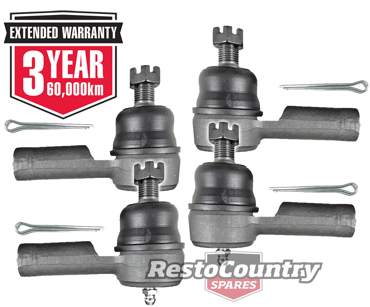 Holden Tie Rod Ends Set x4 NEW. Late HG. HQ HJ HX HZ WB Left + Right steering - kTE195x4