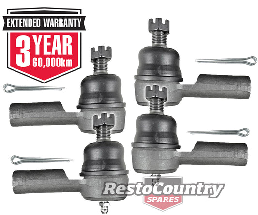 Holden Tie Rod Ends Set x4 NEW. Late HG. HQ HJ HX HZ WB Left + Right steering - kTE195x4