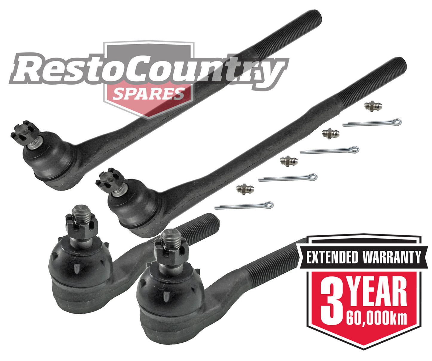 Ford Tie Rod End Kit INNER + OUTER x4. 7/16 Stud XR XT XW Falcon ZA ZB Fairlane - kTE391-415-a
