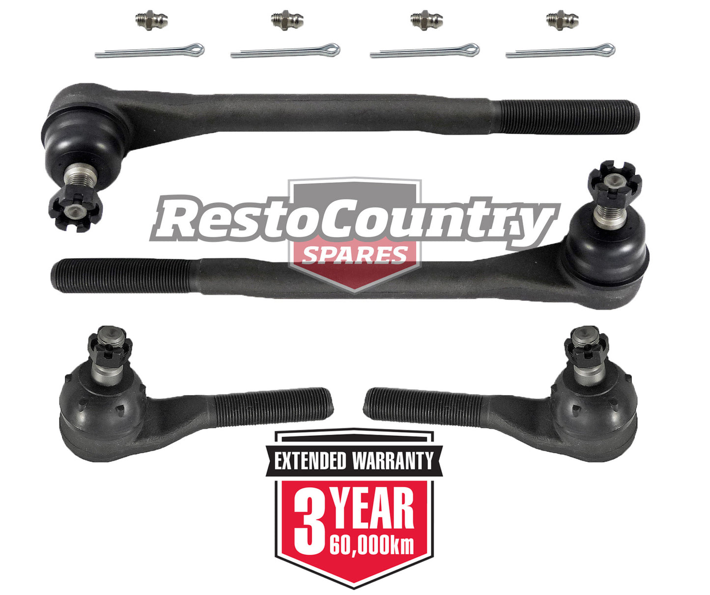Ford Tie Rod End Inner +Outer 1/2in Stud XW XY XA XB XC Falcon ZF ZG ZH Fairlane - kTE420-421x4