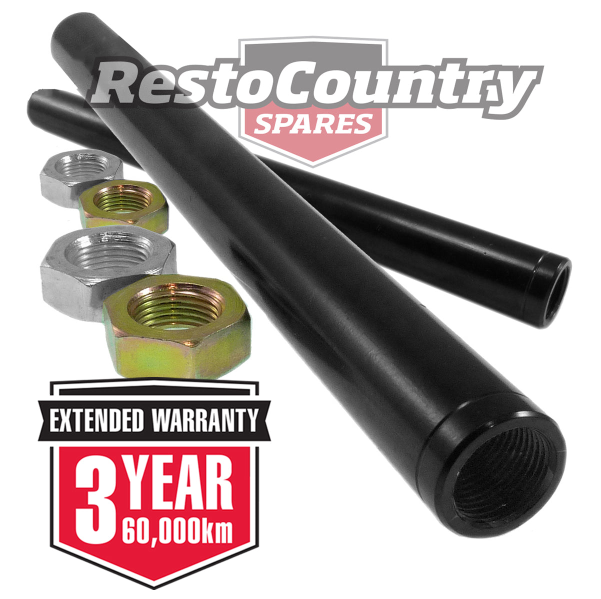 Holden Tie Rod + Lock Nuts HK HT HG Steering Adjuster Tube PAIR bar sleeve - kTR196x2