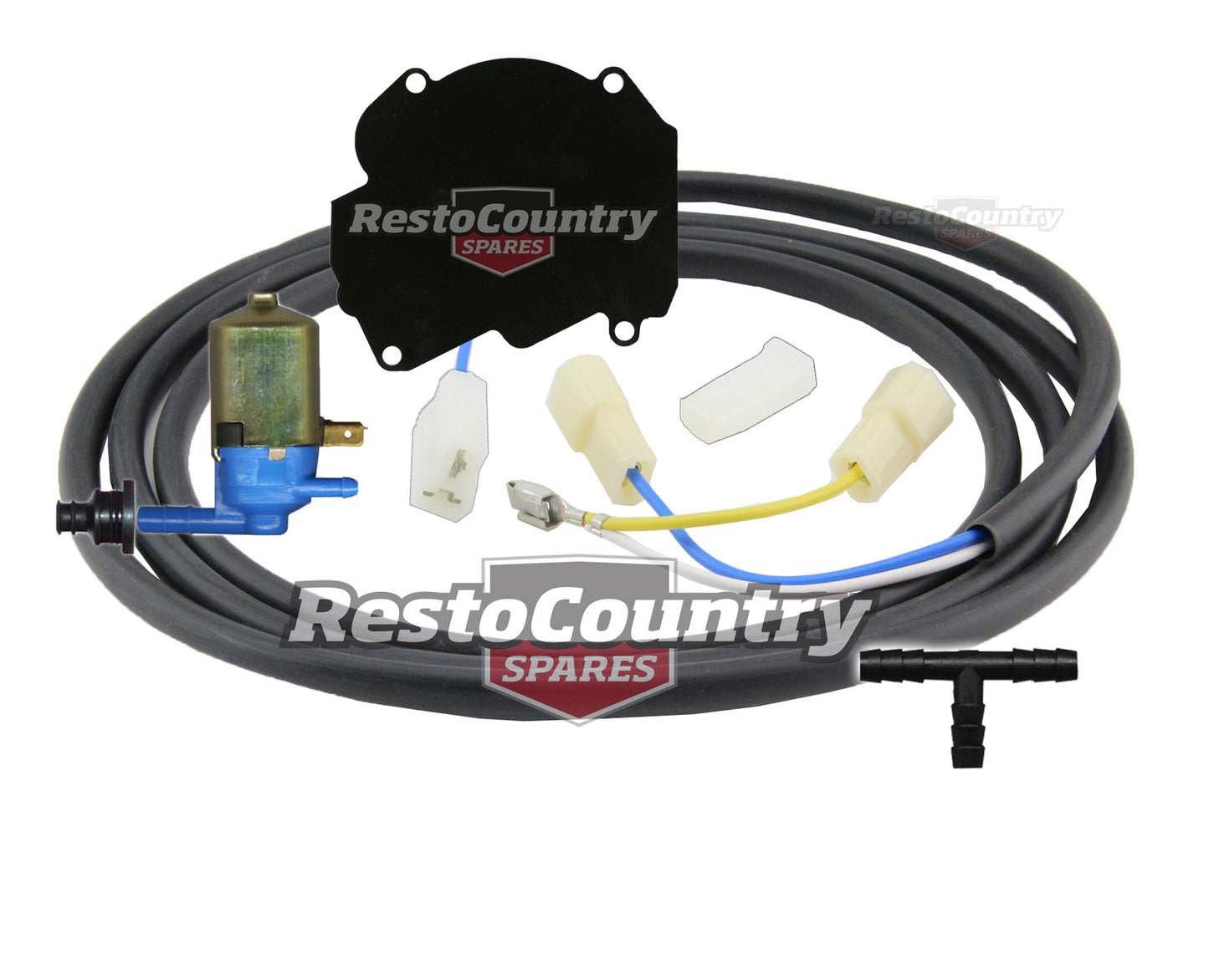 Holden Lucas Washer Motor Wiring Loom + Pump + Plate Kit HQ HJ HX +HZ WB wiper - kW2-2