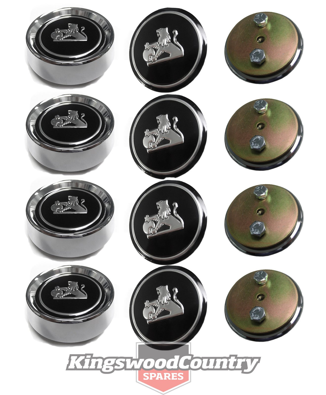 Holden GTS Road Wheel Centre Cap. Bolt-On inc Decal.  HJ HX HZ LH LX (with tail) x4 - kWC1007x4