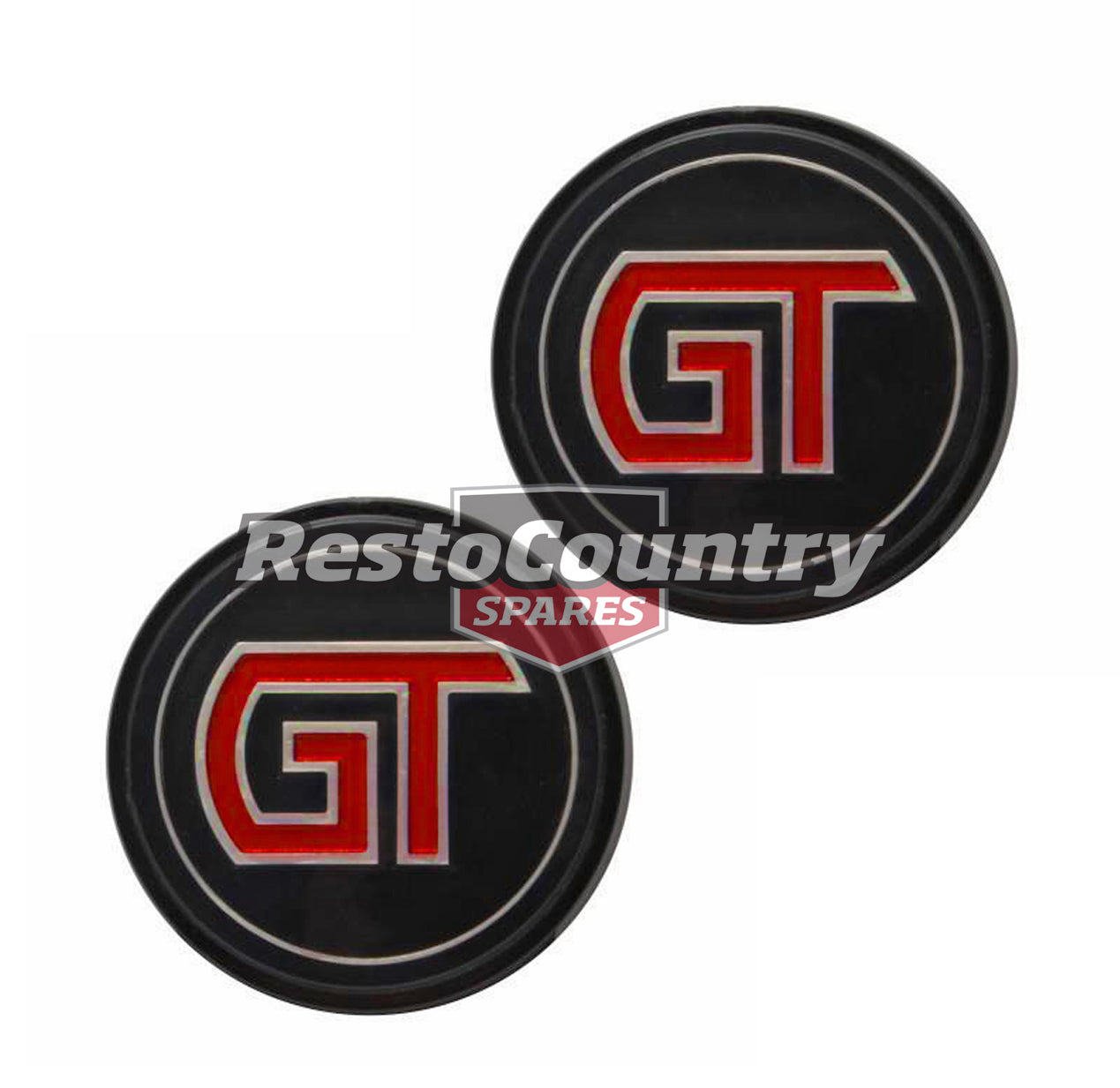 Ford Wheel Centre Cap 'GT' Emblem PAIR 12 Slot XA XB GT badge logo decal slotter - kWC2002x2