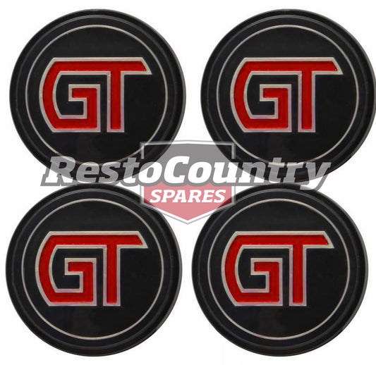 Ford Wheel Centre Cap 'GT' Emblem SET x4 12 Slot XA XB GT badge decal slotter -kWC2002x4 - kWC2002x4