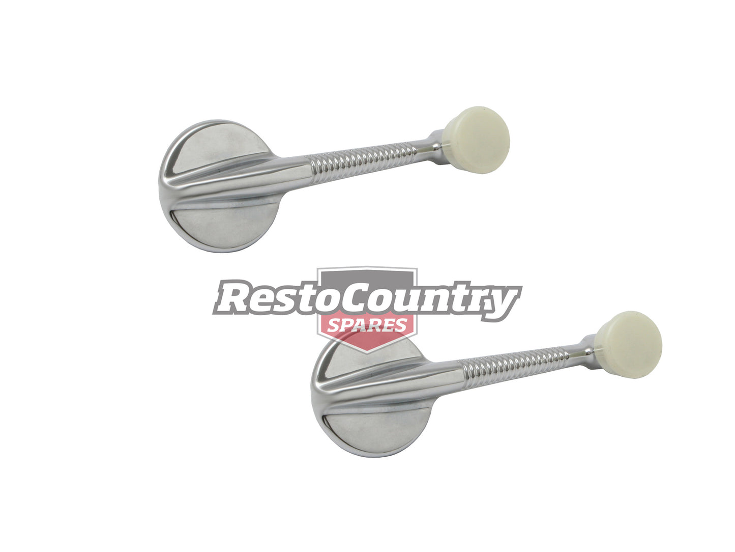 Holden Door Window Winder Handle PAIR - Standard (White Knob) 48-215 FJ FX crank - kWH1009-a