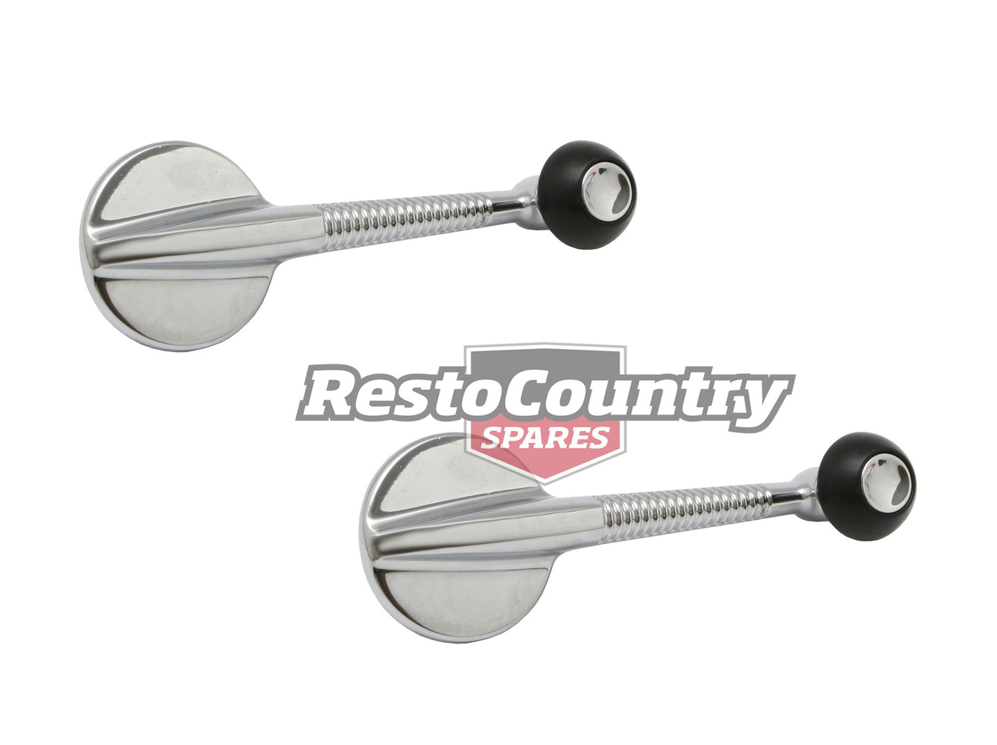 Holden Door Window Winder Handle PAIR - FJ SPECIAL - Black / Chrome Knob crank - kWH1010-a