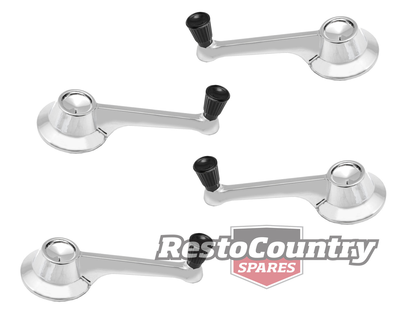 Ford Door Window Winder Handle Set x4 XM Black Knob crank regulator - kWH2002-b