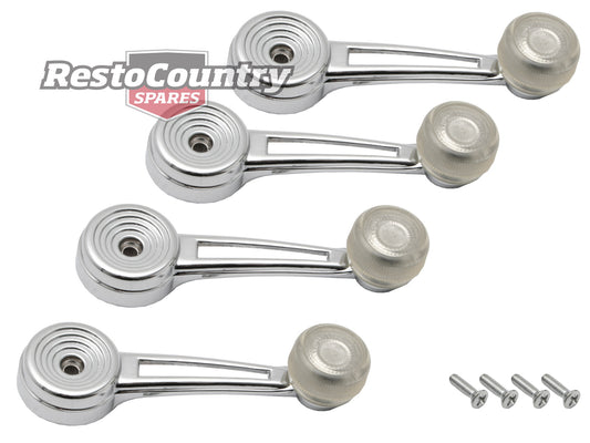 Ford Window Winder Handle Set x4. CLEAR KNOB XT XW XY XA XB XC ZB ZC ZD ZF ZG ZH - kWH2004-b