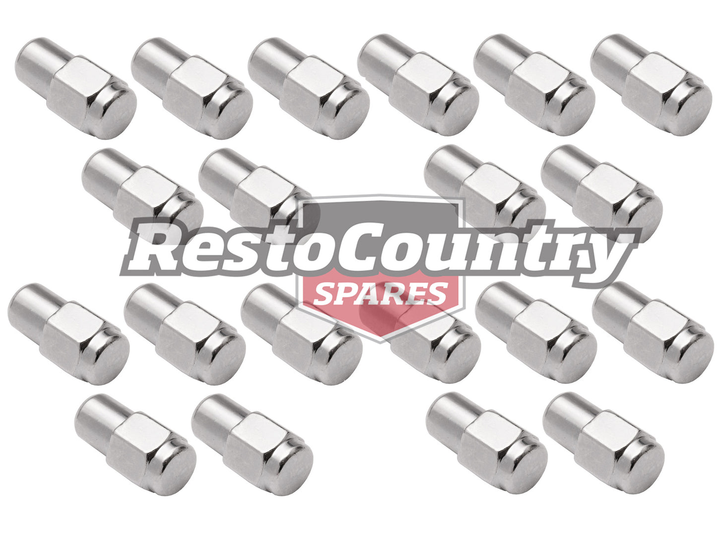 Holden Chrome Mag Wheel Nut Set x20 7/16 FX FJ FE FC FB EK EJ EH HD HR HK HT HG - kWN10105-b