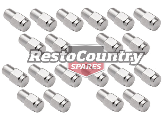 Holden Chrome Mag Wheel Nut Set x20 7/16 FX FJ FE FC FB EK EJ EH HD HR HK HT HG - kWN10105-b