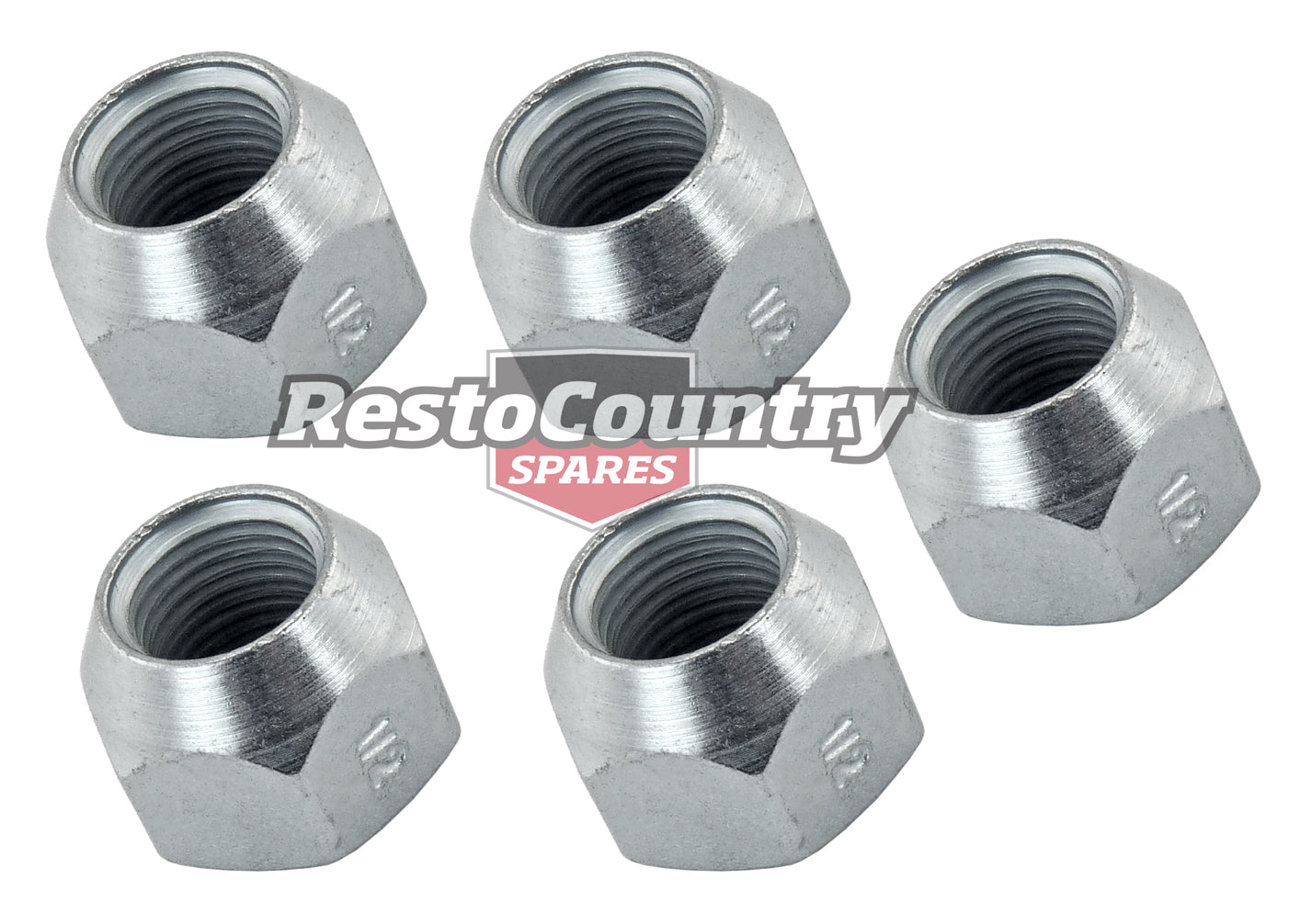 Ford Steel Wheel Nuts x5 1/2" Zinc XK XL XM XR XT XW XY XA XB XC XG XH - kWN502-a