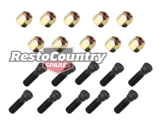 Holden Commodore Wheel Stud + Nut Kit x10 VR VS VT VX VY VZ REAR only bolt - kWS1002A-b