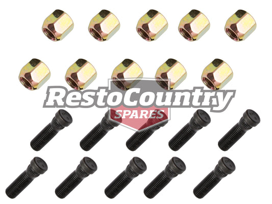 Holden Commodore Wheel Stud + Nut Kit x10 VB VC VH VK VL VN VP Front / Rear bolt -kWS1002Ax2 - kWS1002Ax2
